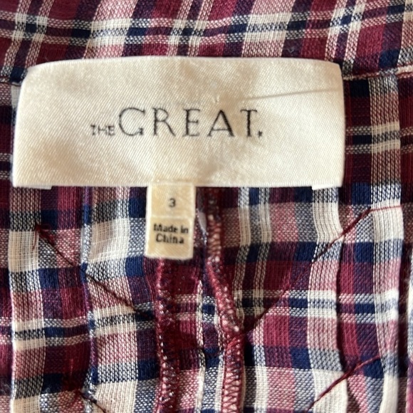 The Great Dress in Timber 100 Cotton Plaid Tiered Dress Lightweight Sheer 3 - Picture 7 of 12